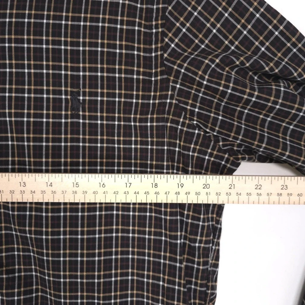 POLO RALPH LAUREN Plaid MEDIUM Shirt Classic Fit Brown Black‎ 100% Cotton